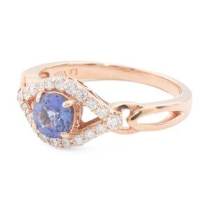 LE VIAN Made In Thailand 14kt Rose Gold Blueberry Tanzanite Ring